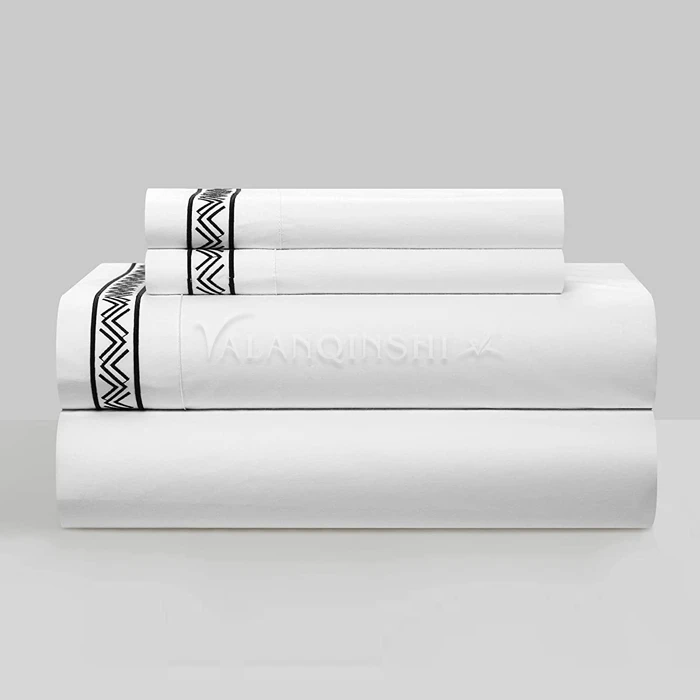 Queen size bomull platt lakan